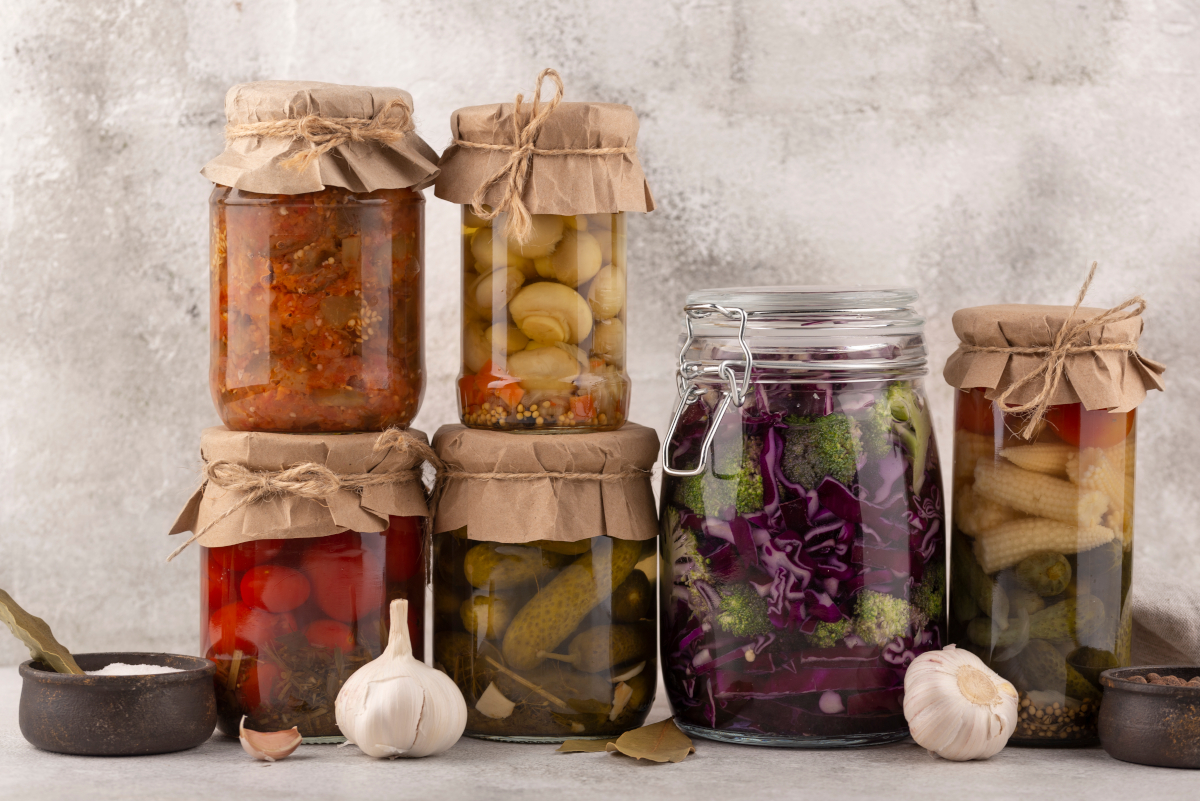 fermentiertes Gemüse im Glas